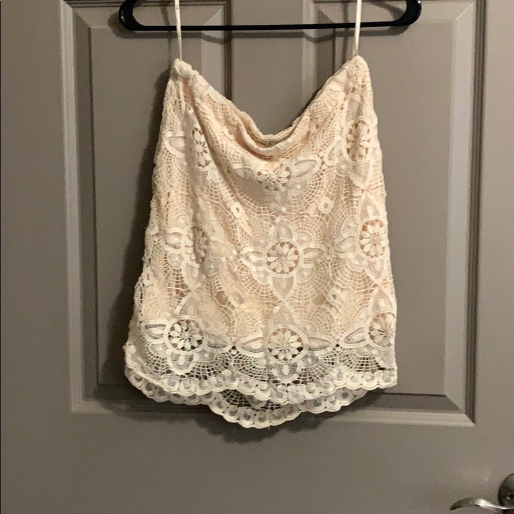 Cream/white lace skirt